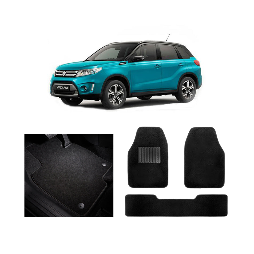 Car Floor Mat Luxury Carpet Material Oem Fitting Suzuki Vitara 2021 03 Pcs / Set Black Zipper Bag Pack