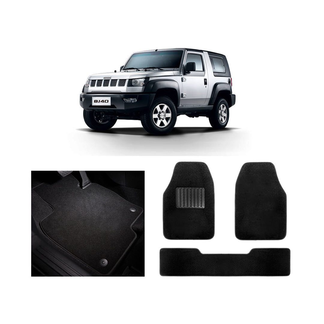 Car Floor Mat Luxury Carpet Material Oem Fitting Baic Bj-40 Plus 03 Pcs / Set Black Zipper Bag Pack