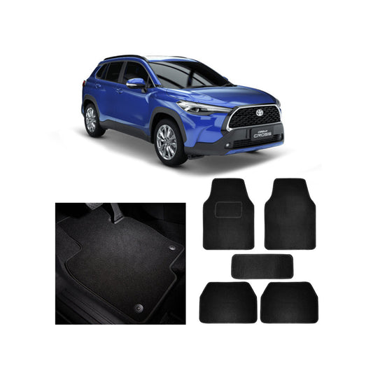 Car Floor Mat Luxury Carpet Material Oem Fitting Toyota Corolla Cross 2021 05 Pcs/Set Black Zipper Bag Pack