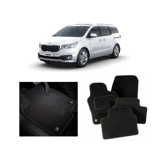 Car Floor Mat Luxury Carpet Material Oem Fitting Kia Carnival 2019 04 Pcs/Set Black Zipper Bag Pack