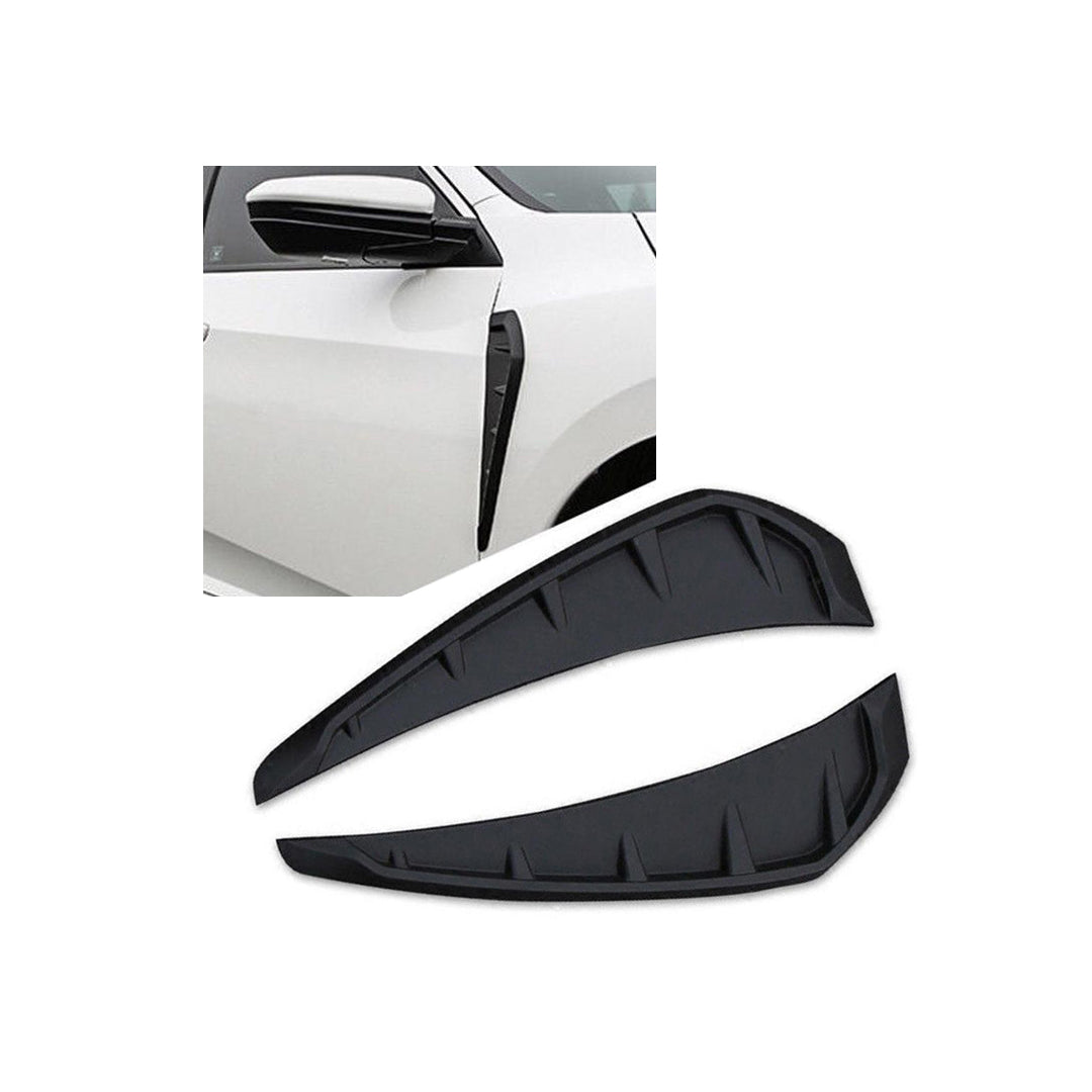 Car Side Fender Air Flow / Vents Sports Design Tape Type Fitting Honda Civic 2018 Matt Black 02 Pcs/Set Poly Bag Pack (China)