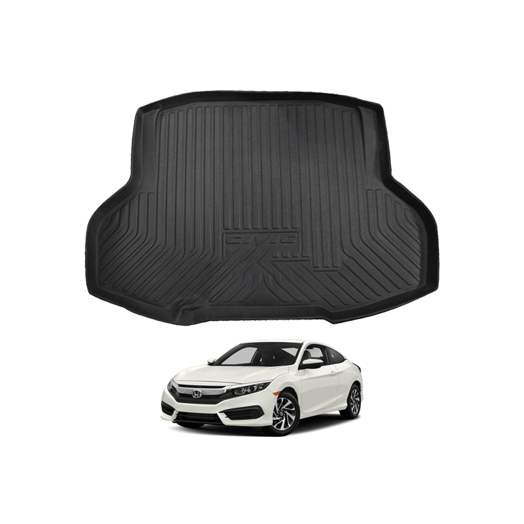 Car Trunk Mat Pvc Material Honda Civic 2018 Black Civic Logo 01 Pc/Set