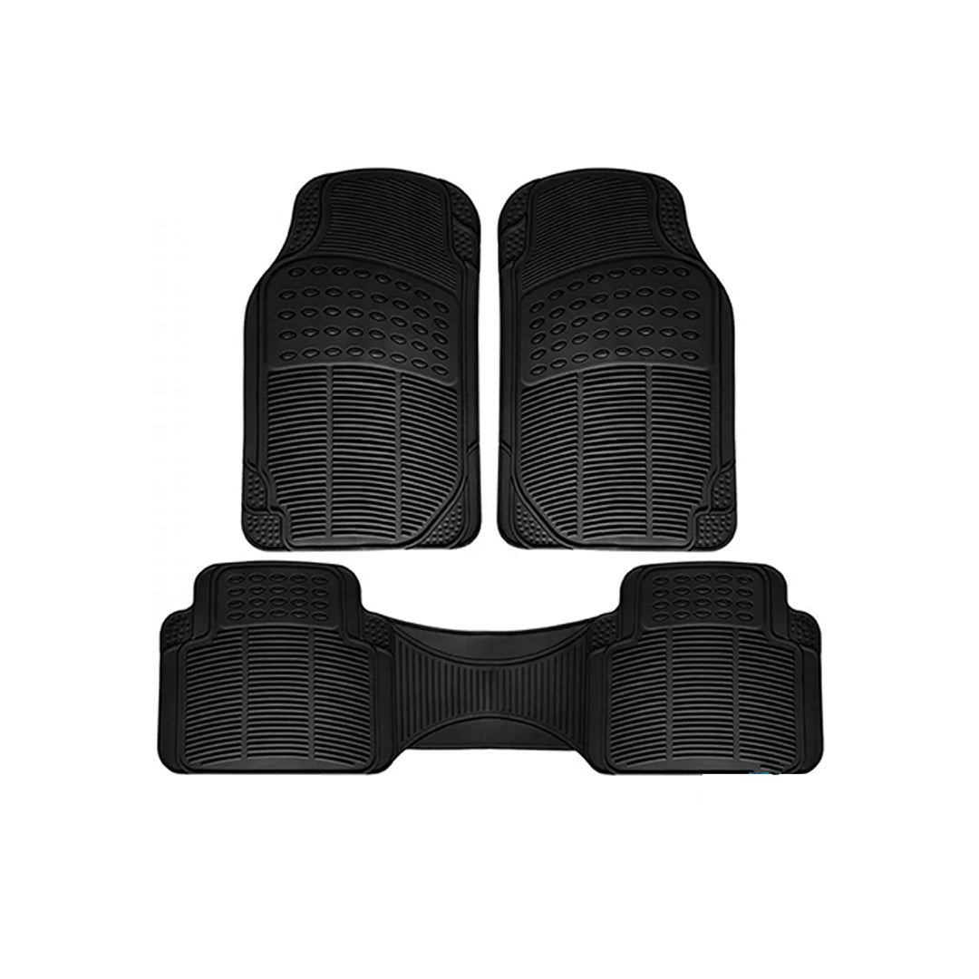 Car Floor Mat Pvc Material Universal Fitting Standard Quality Black Pvc 03 Pcs / Set Poly Bag Pack