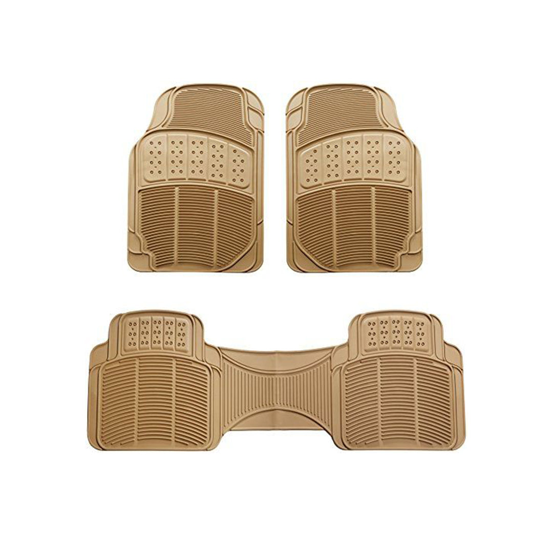 Car Floor Mat Pvc Material Universal Fitting Standard Quality Beige Pvc 03 Pcs / Set Poly Bag Pack