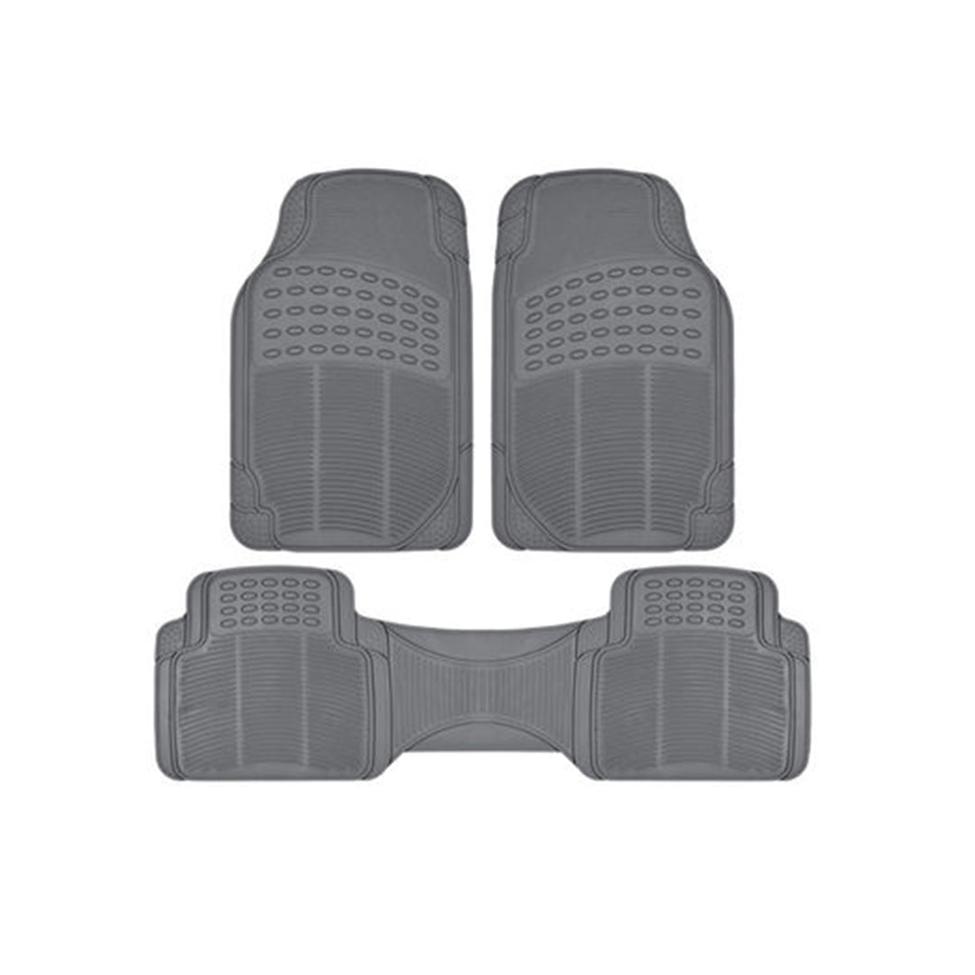 Car Floor Mat Pvc Material Universal Fitting Standard Quality Grey Pvc 03 Pcs / Set Poly Bag Pack