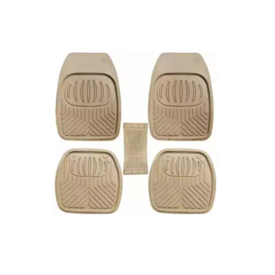 Car Floor Mat Pvc Material Universal Fitting Premium Quality Beige Pvc 05 Pcs/Set Poly Bag Pack 6255