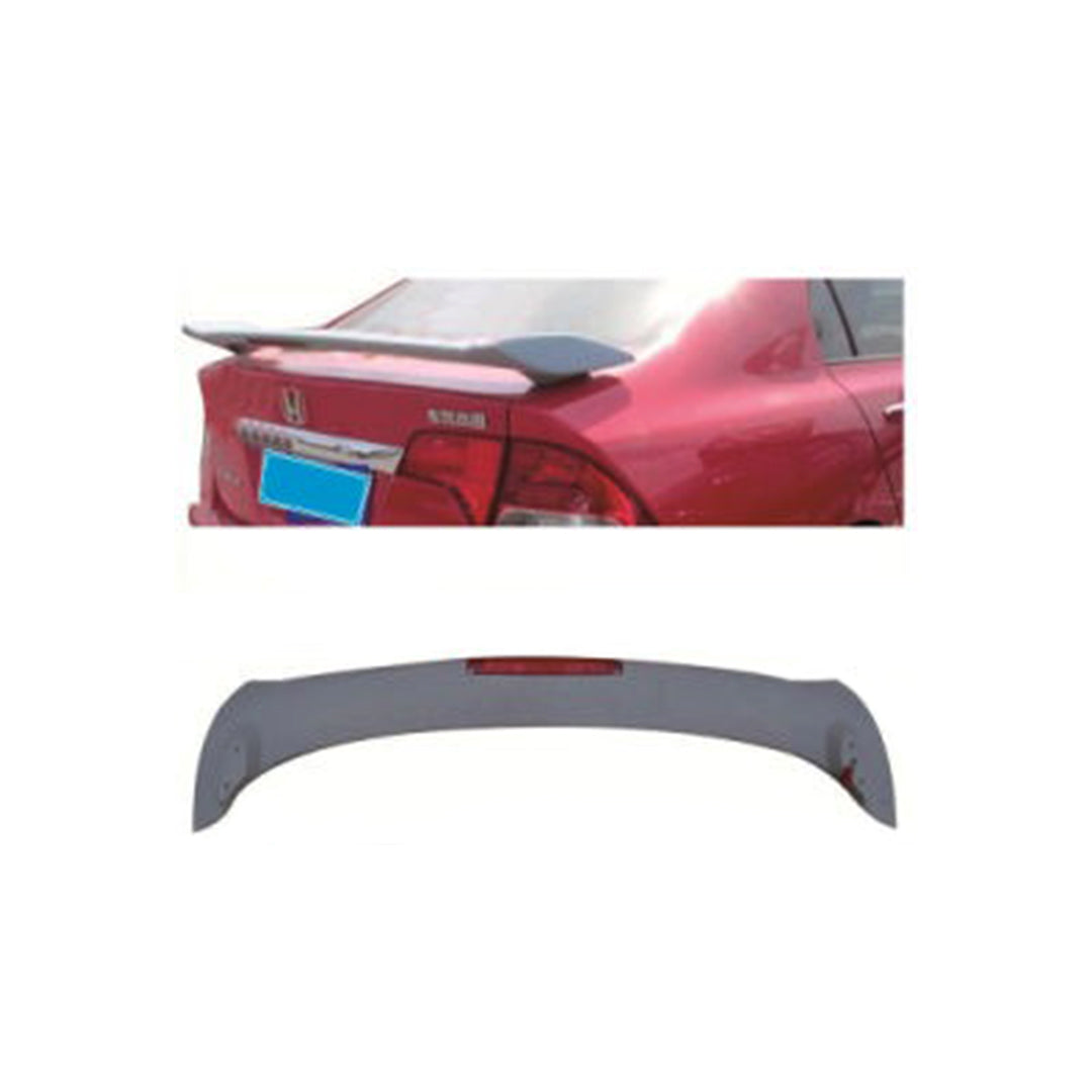 Car Spoiler Rear Centre Type Honda Civic 2015 Original Design Fgm Tape Type Fitting With Led Not Painted