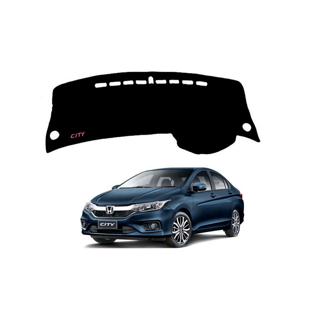 Dashboard Mat Carpet Type Honda City 2018 Black Red Border Poly Bag Pack Standard Quality