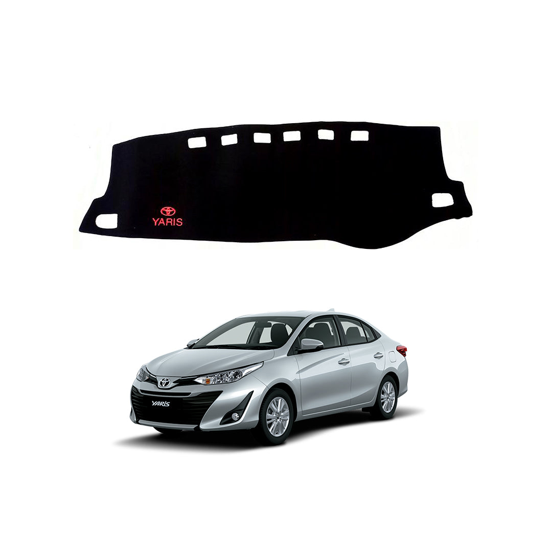 Dashboard Mat Carpet Type Toyota Yaris 2020  Black Red Border Poly Bag Pack   Standard Quality