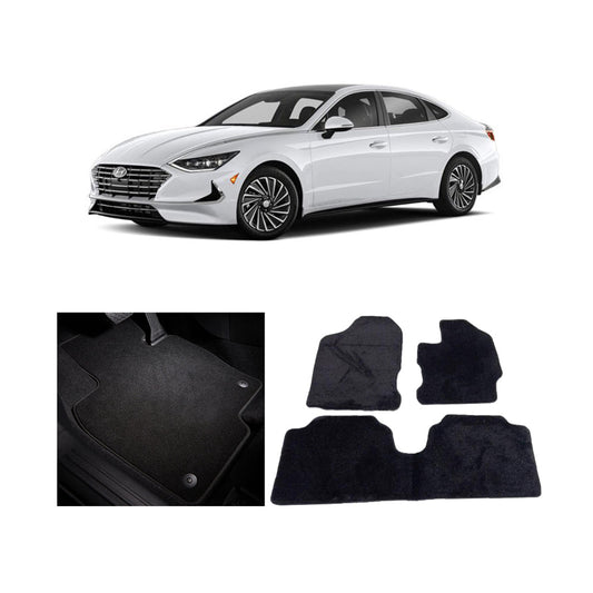 Car Floor Mat Prime Quality Carpet  Oem Fitting Hyundai Sonata 2021 03 Pcs / Set Black Poly Bag Pack