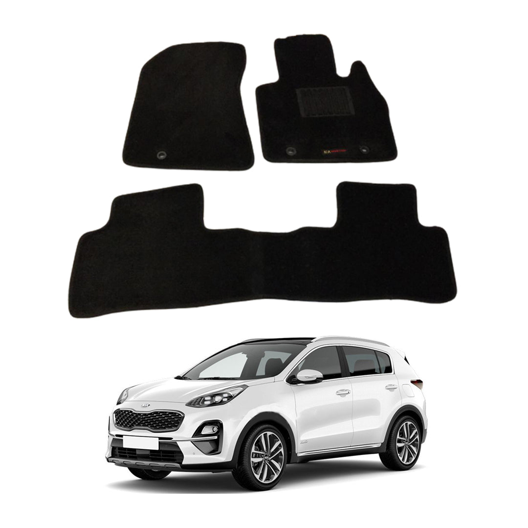 Car Floor Mat Prime Quality Carpet  Oem Fitting Kia Sportage 2020 03 Pcs / Set Black Poly Bag Pack