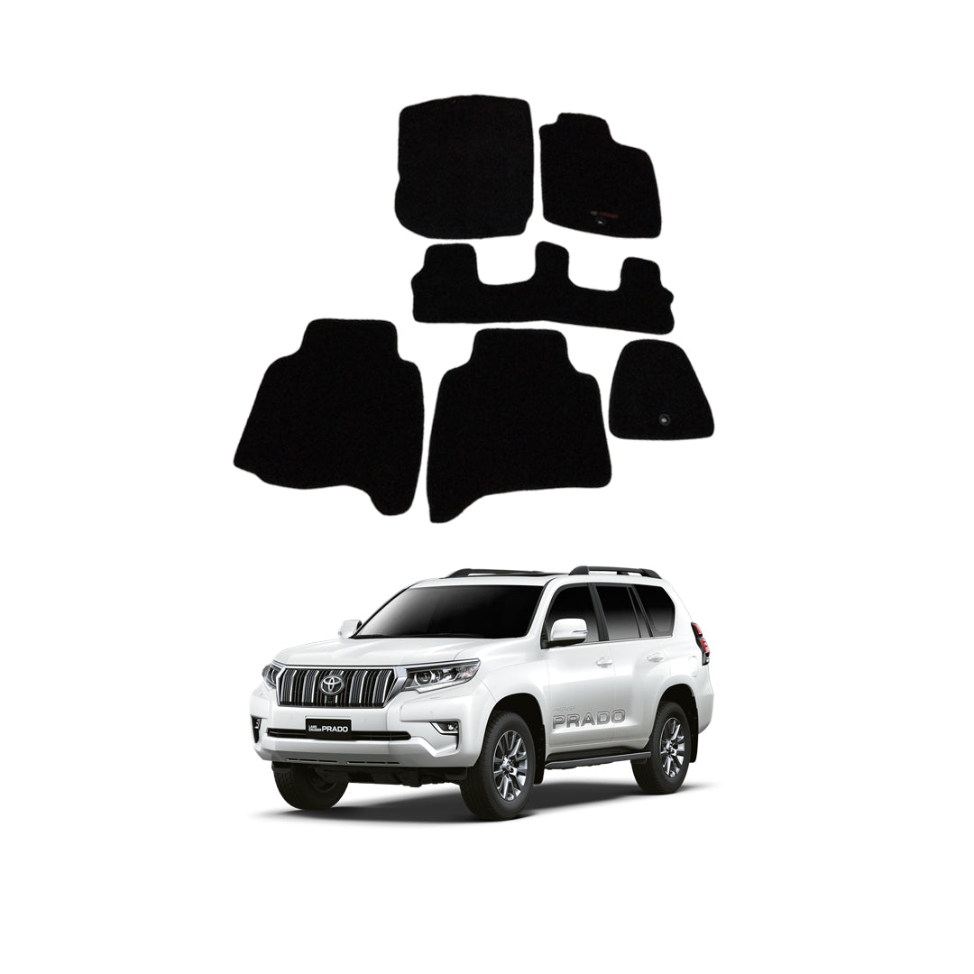 Car Floor Mat Prime Quality Carpet  Oem Fitting Toyota Prado 2018 06 Pcs/Set Black Poly Bag Pack