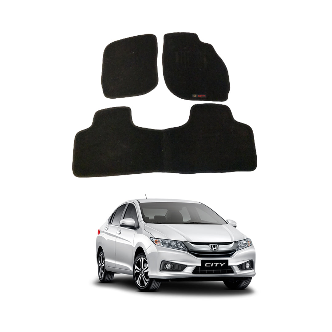 Car Floor Mat Prime Quality Carpet Oem Fitting Honda City 2018 03 Pcs / Set Black Poly Bag Pack