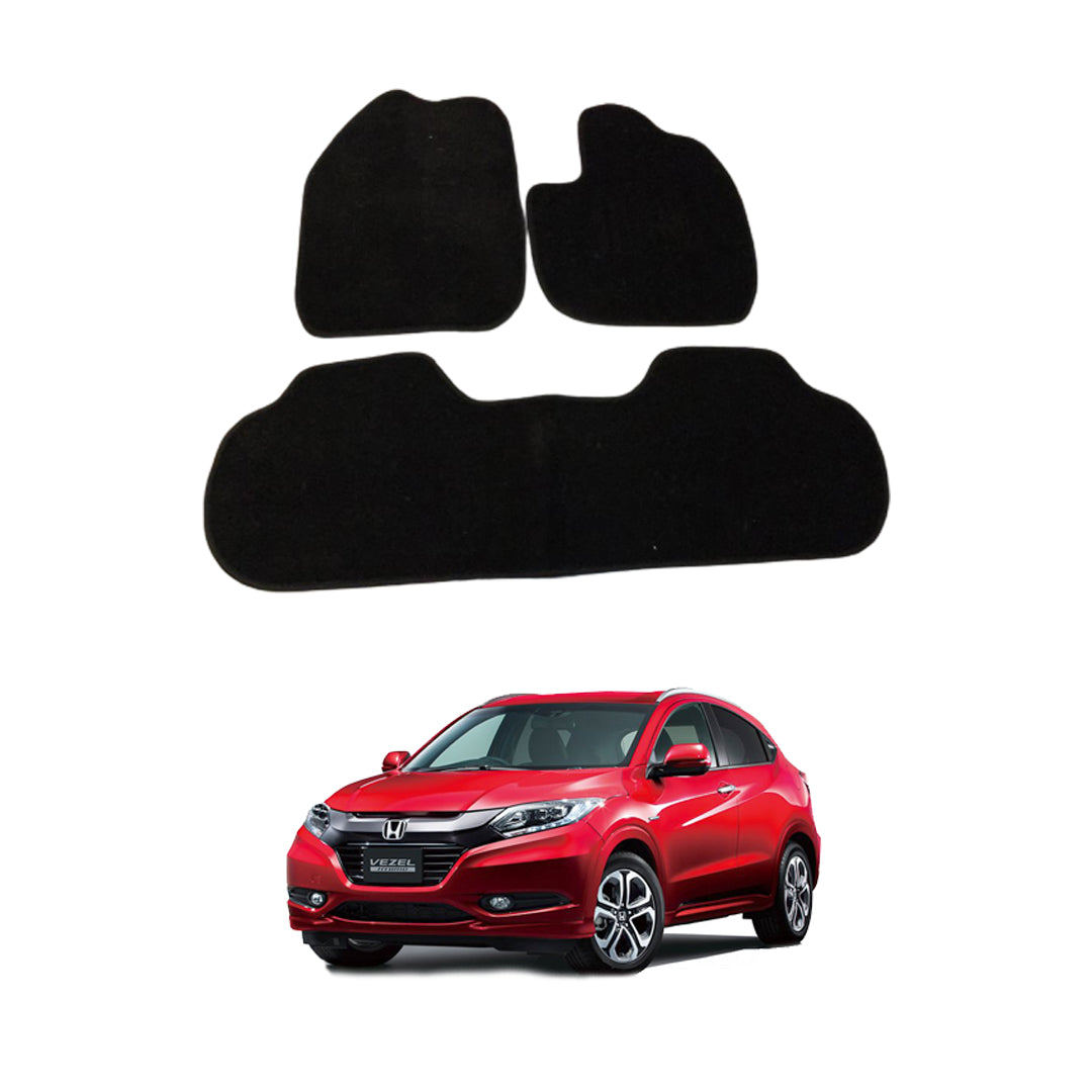 Car Floor Mat Prime Quality Carpet Oem Fitting Honda Vezel 2015 03 Pcs / Set Black Poly Bag Pack