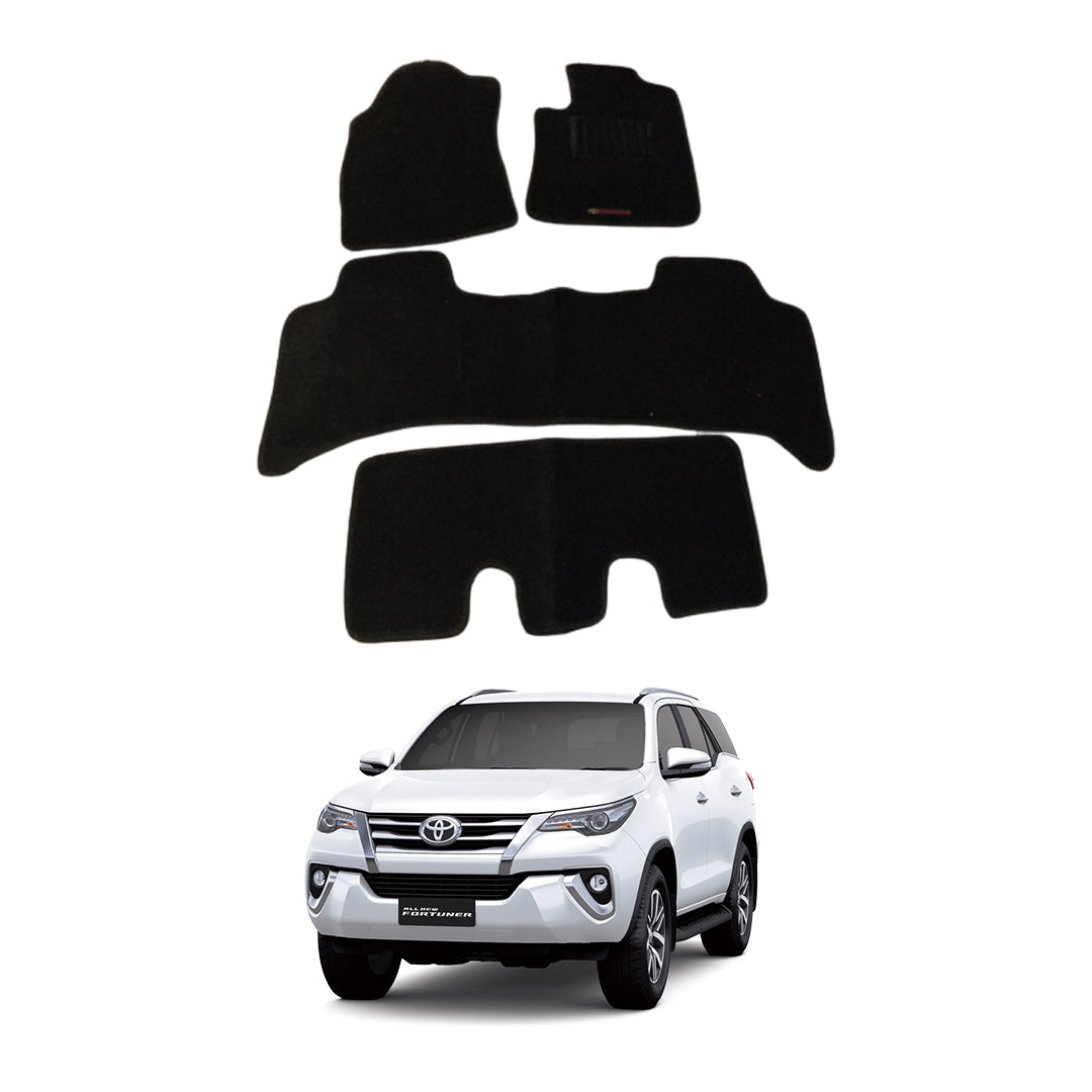 Car Floor Mat Prime Quality Carpet Oem Fitting Toyota Fortuner 2018 03 Pcs / Set Black Poly Bag Pack
