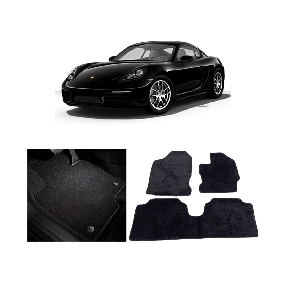 Car Floor Mat Prime Quality Carpet  Oem Fitting Porsche Cayman 2012-2018 03 Pcs / Set Black Poly Bag Pack