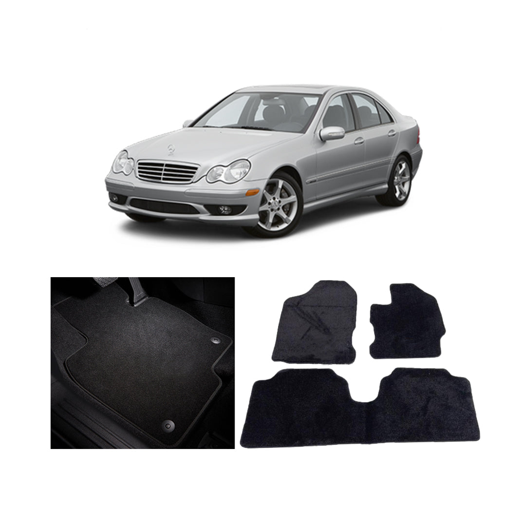 Car Floor Mat Prime Quality Carpet Oem Fitting Mercedes C Class 2007-2014 03 Pcs / Set Black Poly Bag Pack