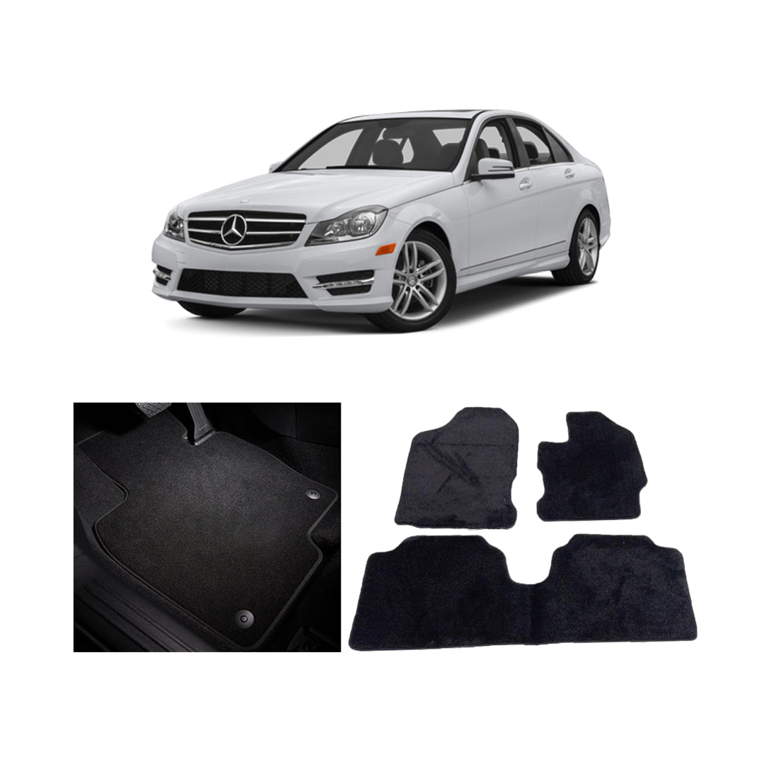 Car Floor Mat Prime Quality Carpet Oem Fitting Mercedes C Class 2015 03 Pcs / Set Black Poly Bag Pack