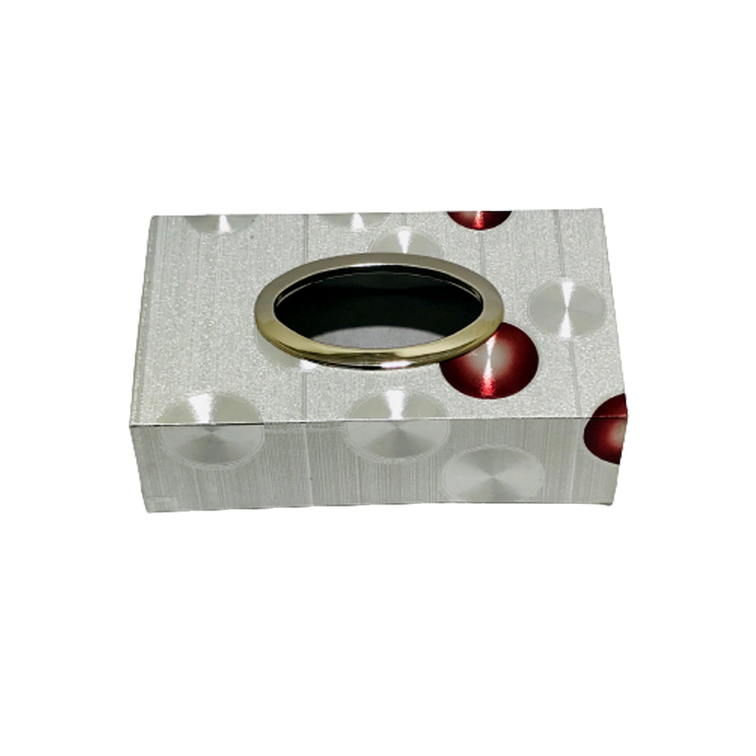 Car Luxury Tissue Box Holder Rectangle Shape Portable Pvc/Printer Material Black/Chrome Without Logo Large Size