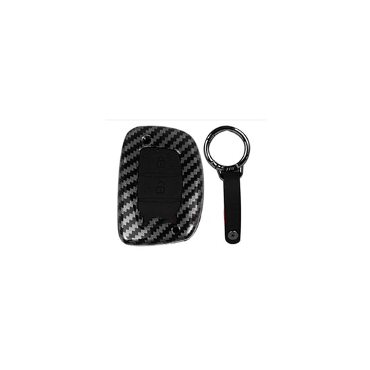 Car Remote Key Cover/Casing Plastic Casing W/Keychain Hyundai Tucson 2021 No Logo Carbon Plastic Box Pack  (China)