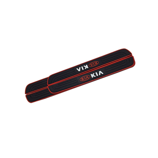 Car Door Sill Latex Rubber Protectors Universal Fitting Kia Logo 04 Pcs/Set Black/Red Cly-820 (China)