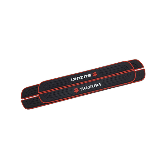 Car Door Sill Latex Rubber Protectors Universal Fitting Suzuki Logo 04 Pcs/Set Black/Red Cly-820 (China)