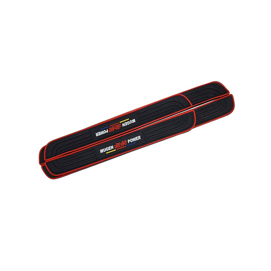 Car Door Sill Latex Rubber Protectors Universal Fitting Mugen Power Logo 04 Pcs/Set Black/Red Cly-820 (China)