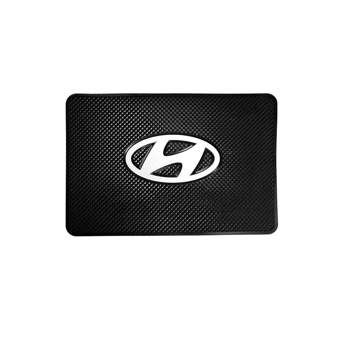 Car Dashboard Non-Slip Mat Silicone Material  Hyundai Logo Rectangle Design Large Size Black (China)