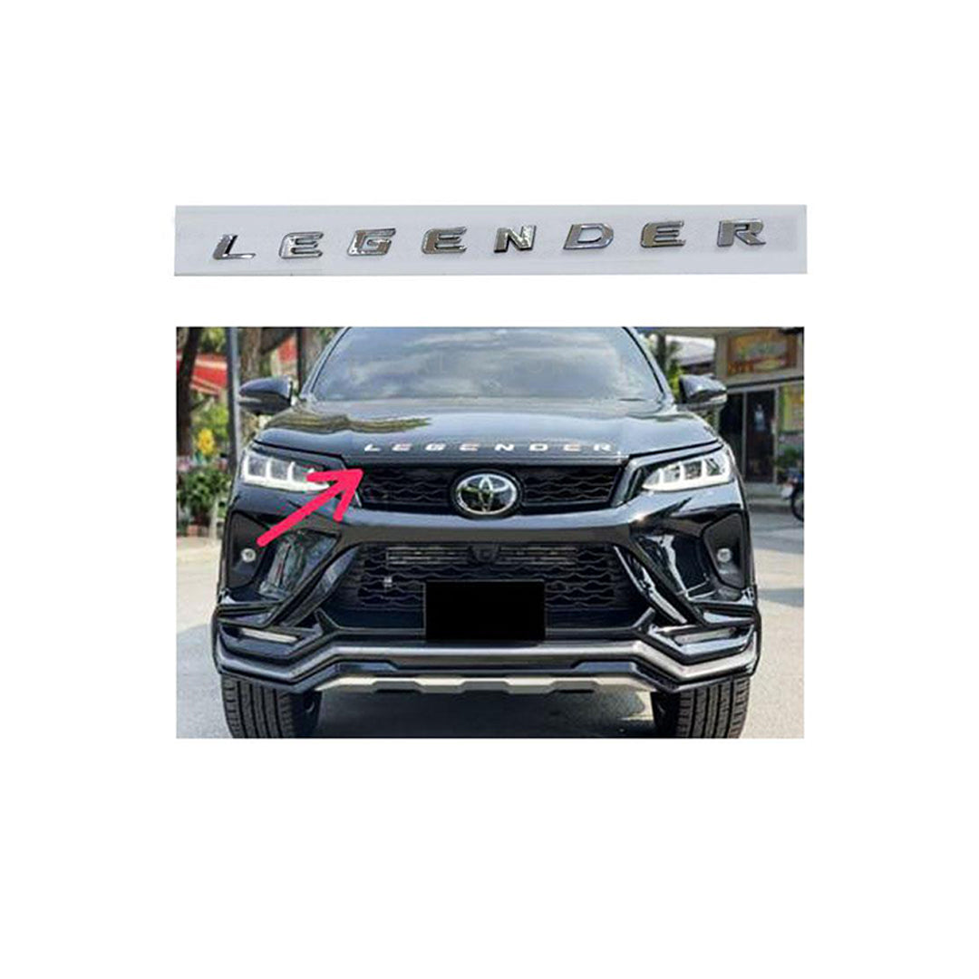 Auto Logo/Monogram Hood Fitting Oem Type Legender Toyota Fortuner 2021 Tape Type Fitting Plastic Black 08 Pcs/Pack Blister Pack (China)