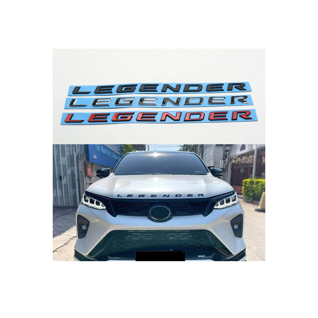 Auto Logo/Monogram Hood Fitting Oem Type Legender Toyota Fortuner 2021 Tape Type Fitting Plastic Red 08 Pcs/Pack Blister Pack (China)