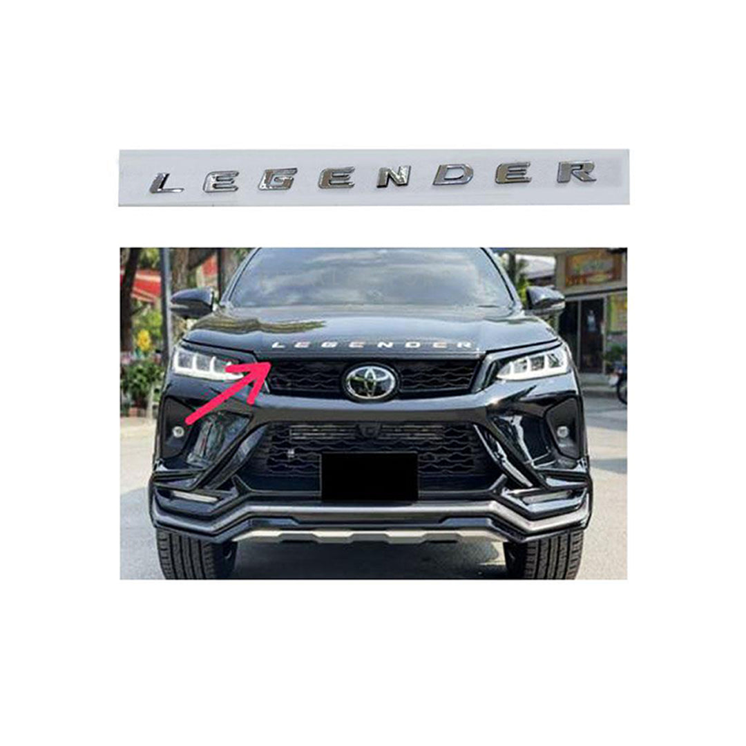 Auto Logo/Monogram Hood Fitting Oem Type Legender Toyota Fortuner 2021 Tape Type Fitting Plastic Chrome 08 Pcs/Pack Blister Pack (China)