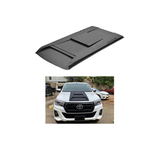 Hood Air Flow / Air Vent Sports Design  Tape Type Fitting Toyota Revo 2016-2020 Black/White  Large Size 01 Pc/Set Bulk Pack (China)