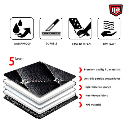 Car Floor Mat 11D Proton X70 Black Pvc  Black Stitch  Black/Grey Grass 03 Pcs / Set Premium Quality (China)