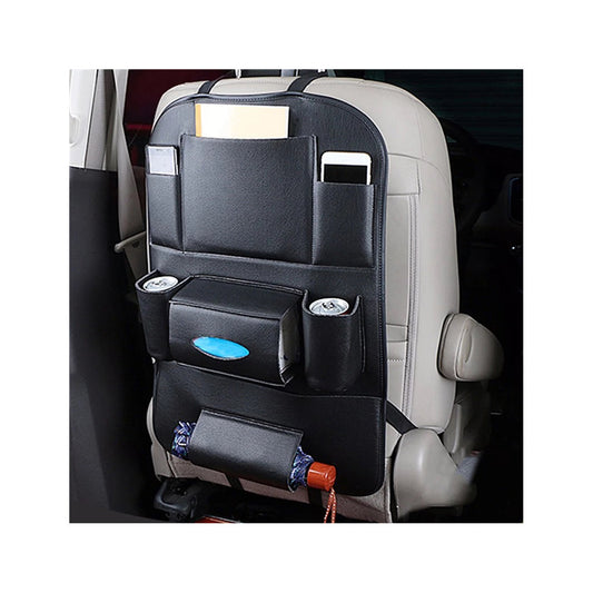 Car Seat Organizer (China) Back Side/Utility Pu/Leather Material Black Neck Rest/Universal Fitting
