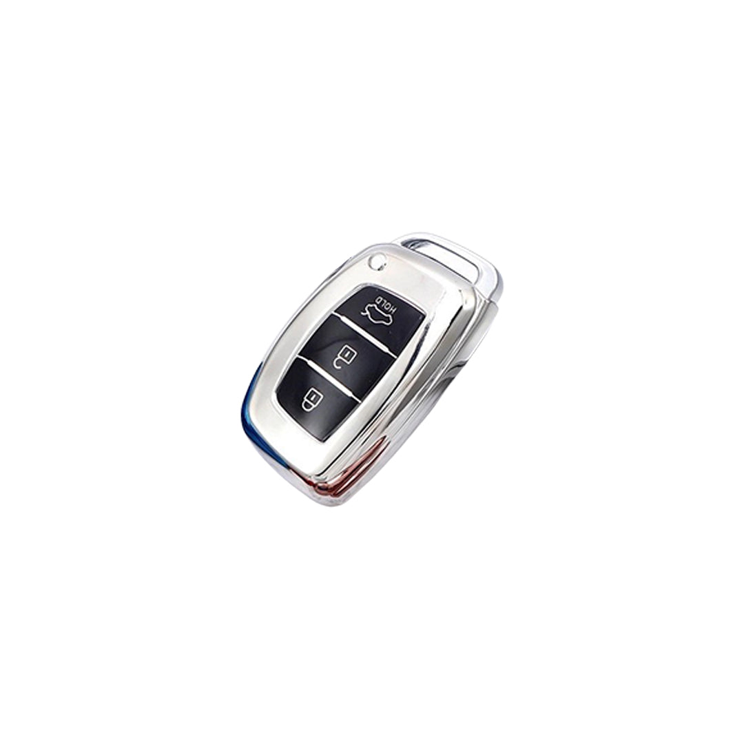 Car Remote Key Cover/Casing Tpu Silicone Type Hyundai Tucson 2021 Without Logo Chrome Box Pack (China)