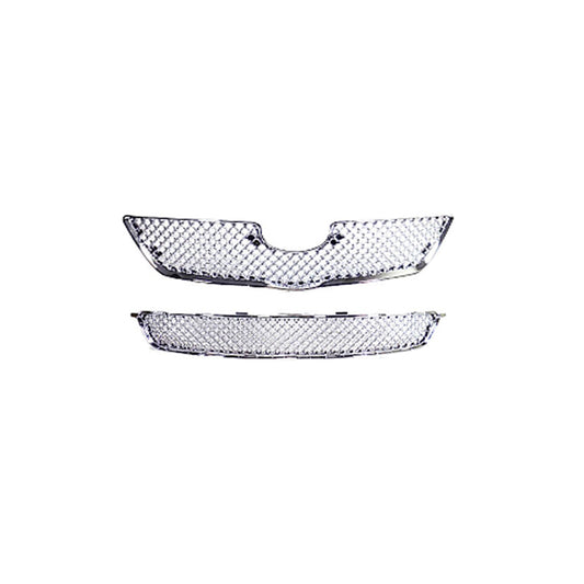 Front Grill Upper + Lower Oem  Honey Comb Design Toyota Corolla 2012 Without Logo 02 Pcs/Set  Full Chrome (China)