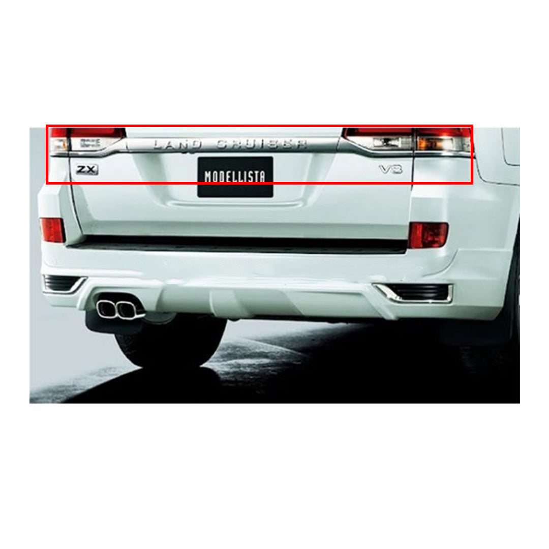 Chrome Rear Trunk Upper Molding / Garnish Plastic Tape Type Fitting Toyota Land Cruiser 2016-2021 Full Chrome 01 Pc/Set (China)