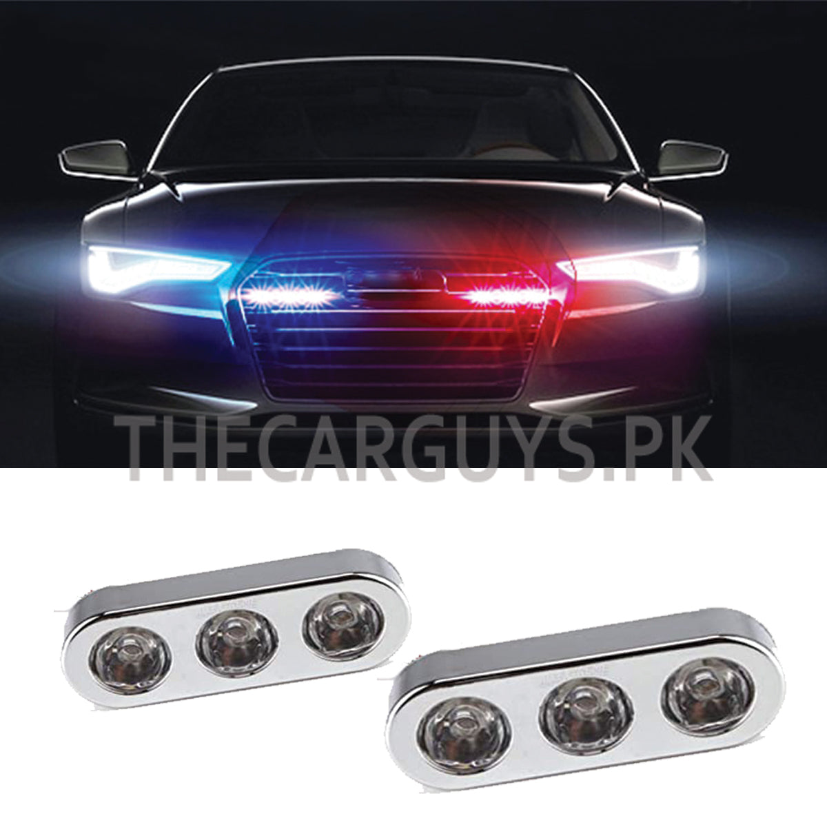 Car Exterior Led Grill Light  Red/Blue     02 Pcs/Set Blister Pack 02 Pcs/Pack Fy-2000 (China)