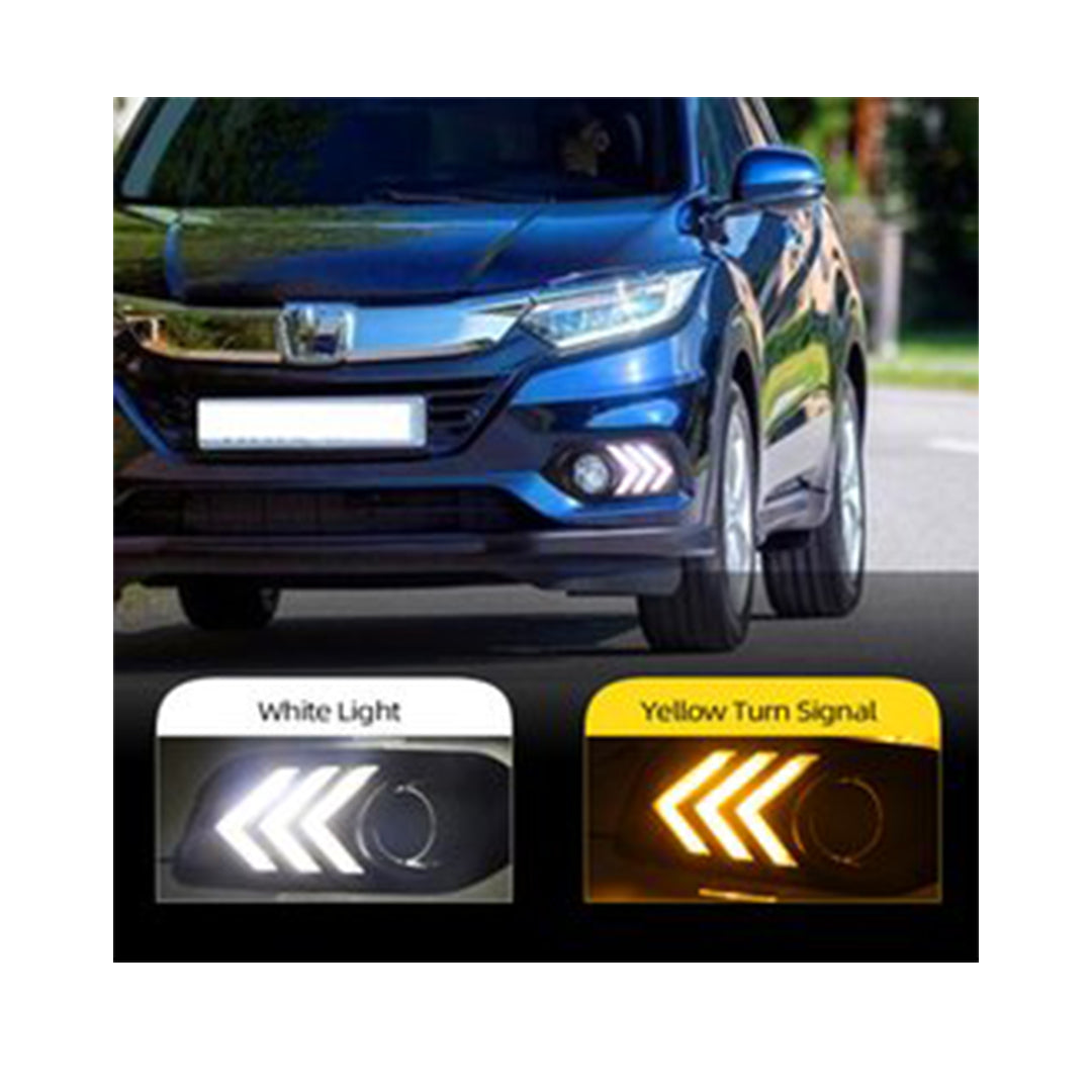 Car Drl Covers Oem Fitting Honda City 2021 Nike Style White Drl Orange Indicator (Running) Matt Black Cap 02 Pcs/Set Box Pack (China)