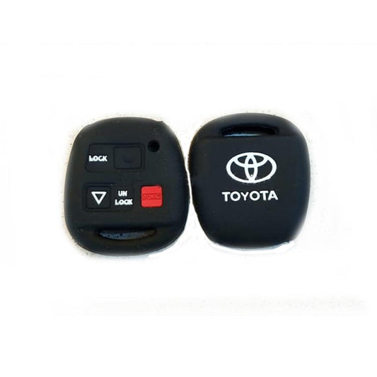 Car Remote Key Cover/Casing Silicone Black Type Toyota Prado Fj-120 2005 Toyota Logo Black Poly Bag Pack  (China)