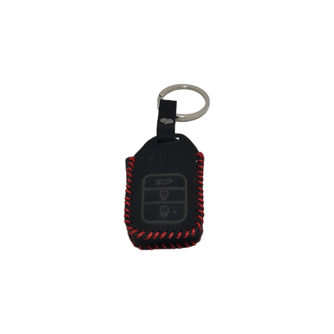 Car Remote Key Cover/Casing Pvc Leather With Metal Hook Type Honda Civic 2016-2021 Honda Logo Black Poly Bag Pack  Leather  (China)