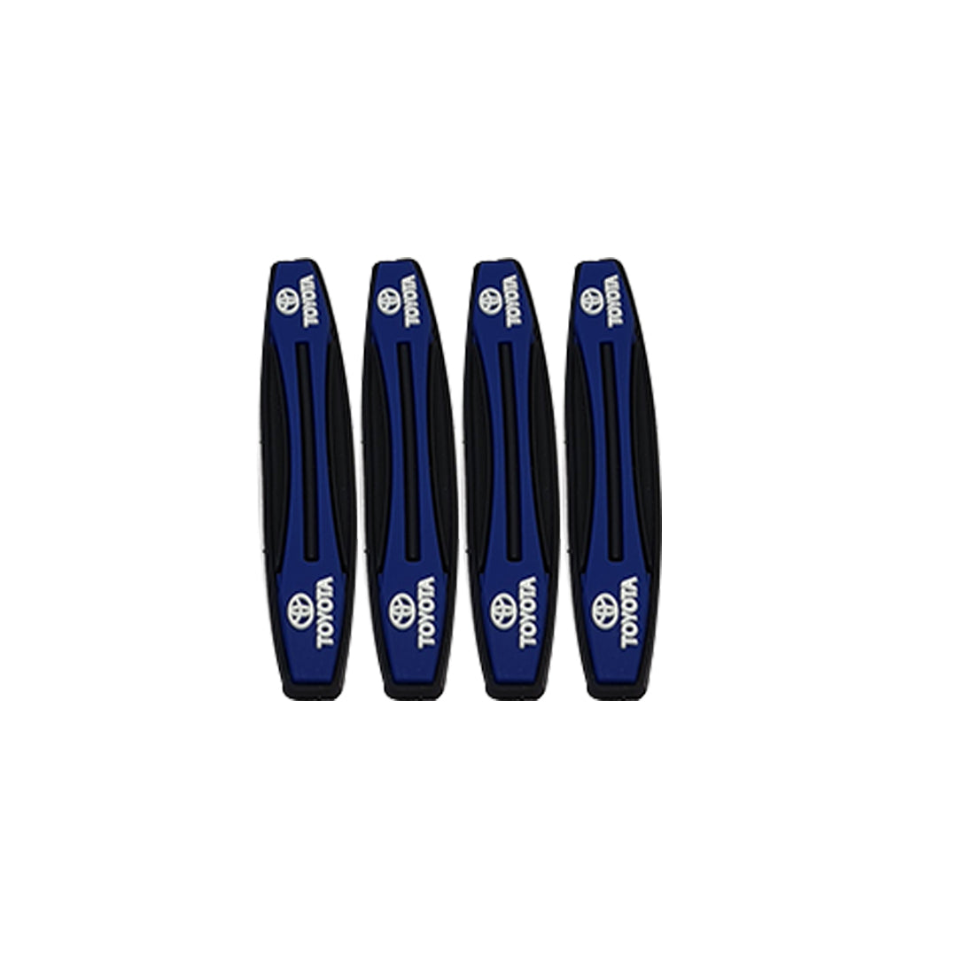 Car Door Anti-Scratch Guards Silicone Material Toyota Logo 04 Pcs/Set Blister Pack Blue (China)