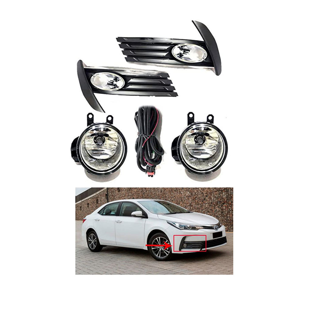 Car Fog Lamp Dlaa Oem Fitting Toyota Corolla 2018 Metal Housing Glass Lens Clear Lens Black/Chrome Ty-877E (China)