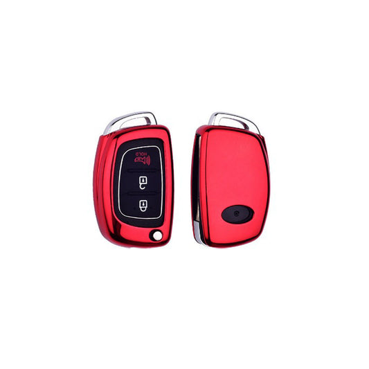 Car Remote Key Cover/Casing Tpu Silicone Type Hyundai Elantra 2021 No Logo Red Poly Bag Pack  (China)