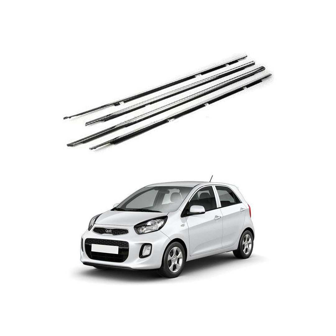 Chrome Weather Strips Steel Tape Type Fitting Kia Picanto 2020 Chrome 04 Pcs/Set (China)