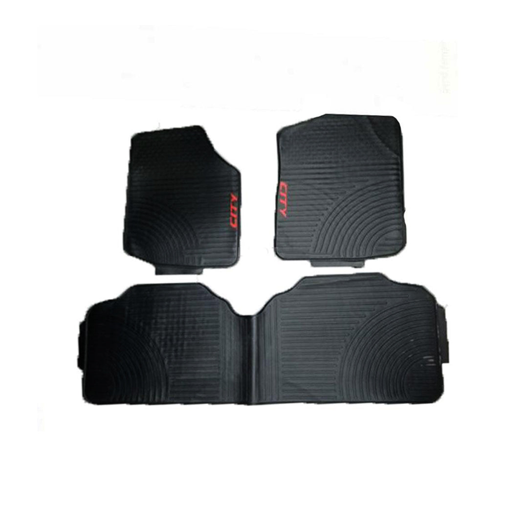 Car Floor Mat Silicone / Latex Material Oem Fitting Honda City 2021 Black Without Logo 03 Pcs / Set Poly Bag Pack (China)