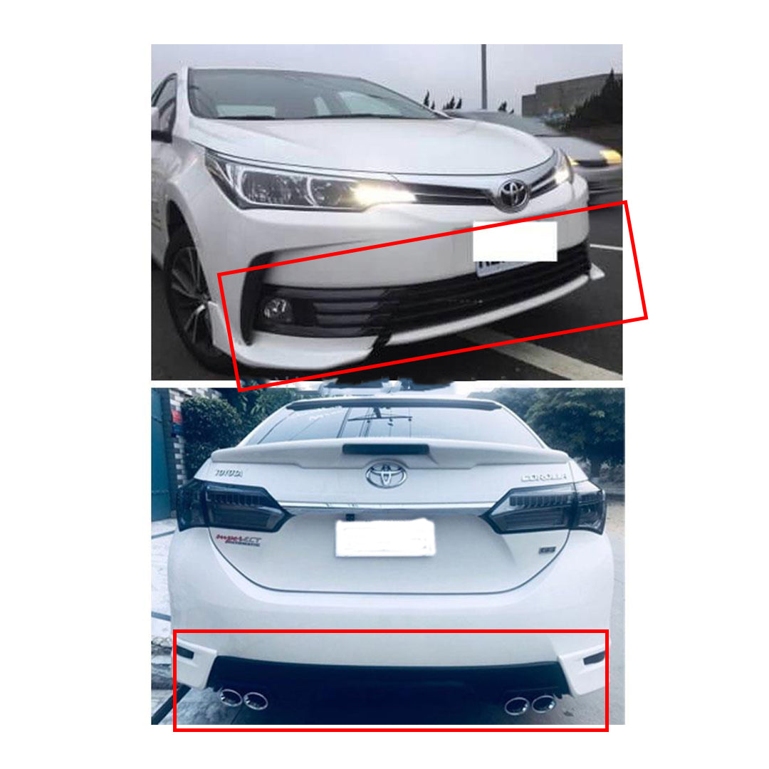 Body Kit/Lip Front + Side + Back Sides Toyota Corolla 2018 Oem Design Fgm With Led  04 Pcs/Set Not Painted