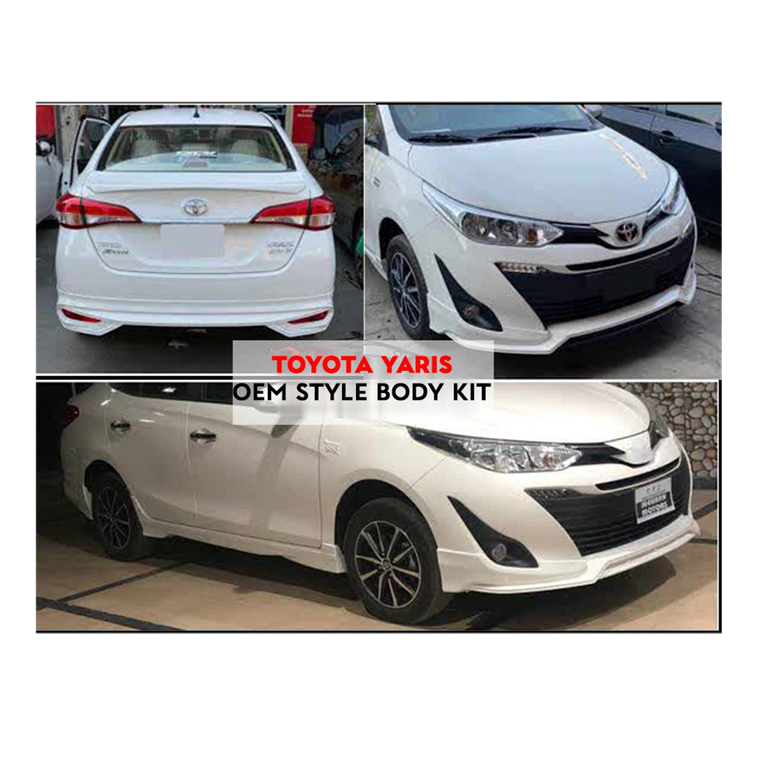 Body Kit/Lip Front + Side + Back Sides Toyota Yaris 2020  Oem Design Plastic Material Without Light  04 Pcs/Set Not Painted (China)