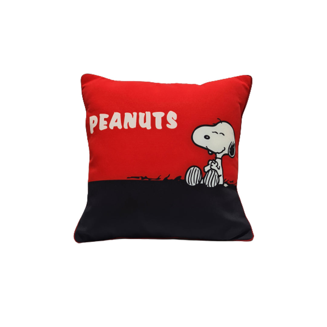 Car Back Rest Cushion Fabric Material  Peanuts Cartoon Design Large Size Black/Red 01 Pc/Pack Pvc Bag Pack Fy-3947 (China)