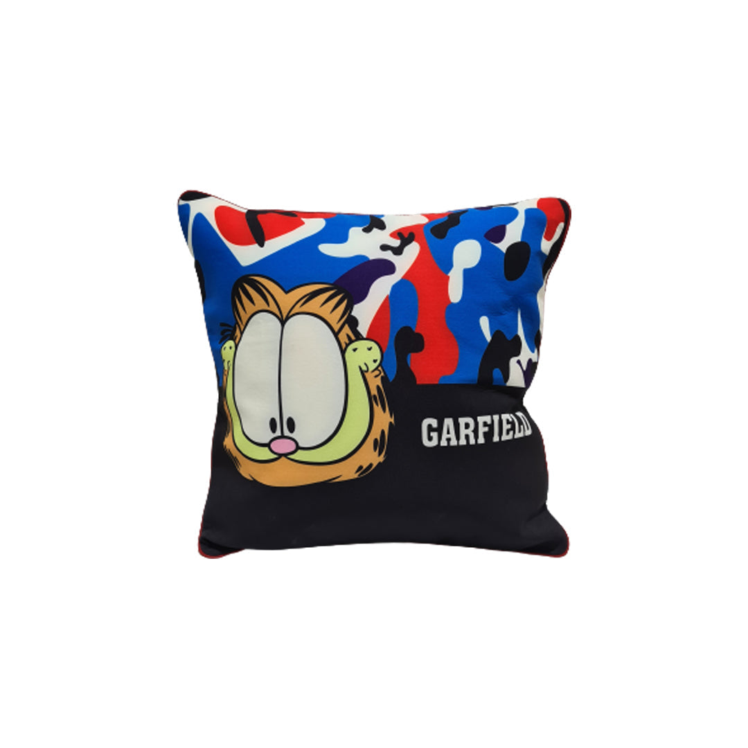 Car Back Rest Cushion Fabric Material  Garfield Cartoon Design Large Size Black 01 Pc/Pack Pvc Bag Pack Fy-3945 (China)